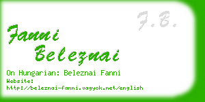 fanni beleznai business card